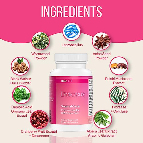 365 HER Biolicious Natural Vaginal Care Supplement (60 Capsules) | Neutralizes Odor and Reduces Discharge 365 HERBuy Supplements Australia