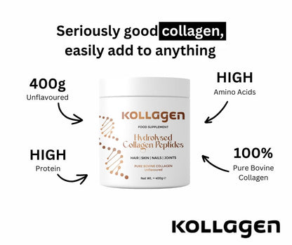 100% Pure Collagen Peptides Powder 400g Kollagen: Hydrolysed Bovine Collagen Peptides (Type 1) My StoreBuy Supplements Australia