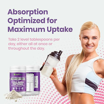 JeaKen - Unflavored Collagen Peptides Powder from Grass-Fed Bovine Sources - Sugar-Free Hydrolyzed Collagen JeaKenBuy Supplements Australia