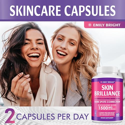 Glutathione Capsules - 1,500mcg Glutathione Supplement - Skin Tone Enhancer - Targets Emily Bright INCBuy Supplements Australia