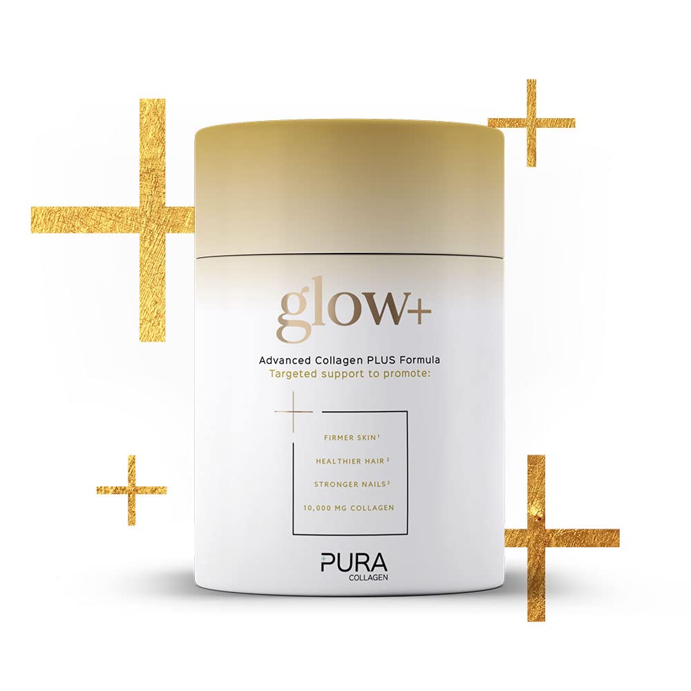 Pura Collagen Powdered Supplement Glow+, 10,000mg Hydrolysed Peptides, Hyaluronic Acid, Vitamins & Minerals, 28 Servings, 284 g Pura CollagenBuy Supplements Australia