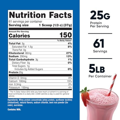 Nutricost Whey Protein Concentrate (Strawberry Milkshake) 5LBS - Gluten Free NutricostBuy Supplements Australia