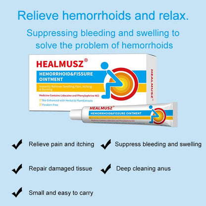 HEALMUSZ Hemorrhoid & Fissure Ointment,with 4% Lidocaine and Phenylephrine HCl,Fast Relief for Pain, Swelling, Discomfort & Itching | 1.5 oz HEALMUSZBuy Supplements Australia