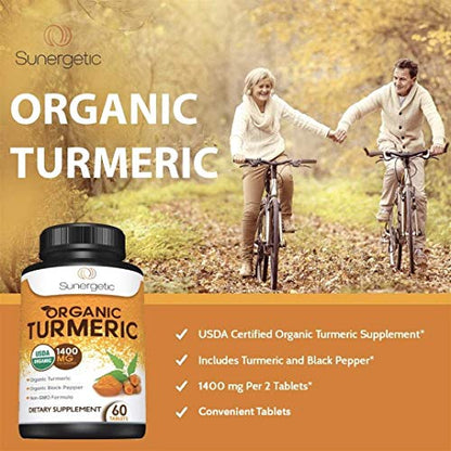 USDA Certified Organic Turmeric Supplement – Includes Organic Turmeric & Organic Black SunergeticBuy Supplements Australia