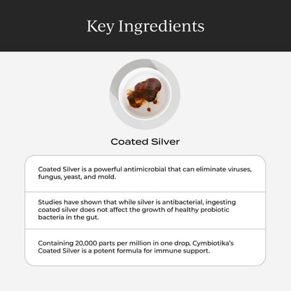 CYMBIOTIKA Colloidal Silver Liquid Supplement with Coated Silver, 20,000 PPM Mineral Concentrate, Immune Support Supplement for Adults, Easy to Use, 5 ml CYMBIOTIKABuy Supplements Australia