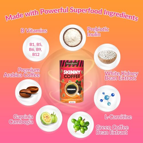 Skinny Boost Skinny Coffee- (Unflavored) Instant Sticks Made with Arabica Coffee, Garcinia SkinnyBoostBuy Supplements Australia