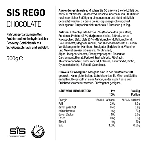 Science In Sport REGO Rapid Recovery Drink Powder, Post Workout Protein Powder, 20 g of Protein Science in SportBuy Supplements Australia