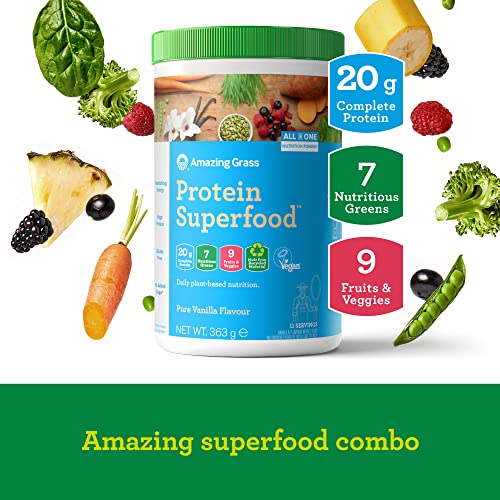 Amazing Grass Protein Superfood, Organic Vegan Protein Powder with Fruit and Vegetables Amazing GrassBuy Supplements Australia
