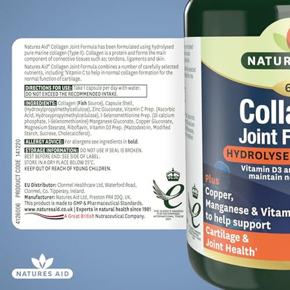 Natures Aid Collagen Joint Formula with Vitamin C, Copper and Manganese, Cartilage and Joint Health, 60 Capsules natures aidBuy Supplements Australia