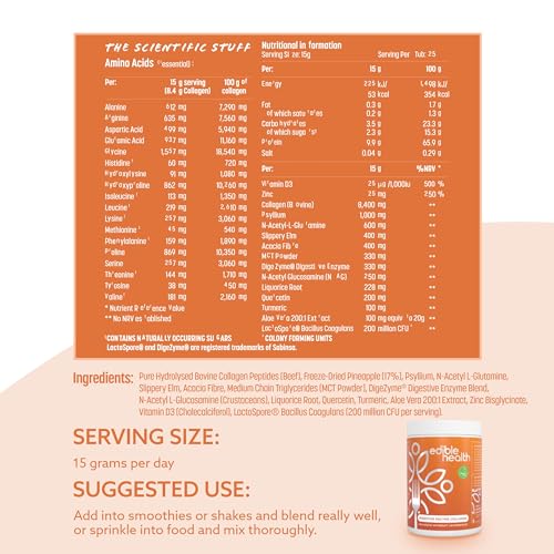 High Protein Edible Health Digestive Enzyme Protein Powder, Regenerative Collagen Supplements Edible HealthBuy Supplements Australia