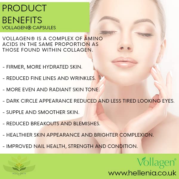 Hellenia Vollagen 500mg - 60 Capsules - Vegan Collagen HelleniaBuy Supplements Australia