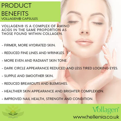 Hellenia Vollagen 500mg - 60 Capsules - Vegan Collagen HelleniaBuy Supplements Australia