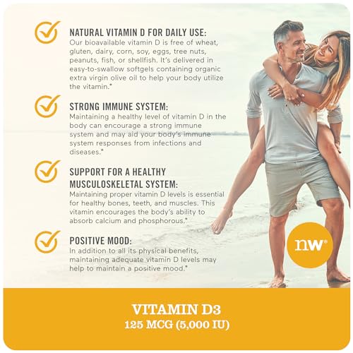NatureWise Vitamin D3 5000iu (125 mcg) Healthy Muscle Function, and Immune Support NatureWiseBuy Supplements Australia
