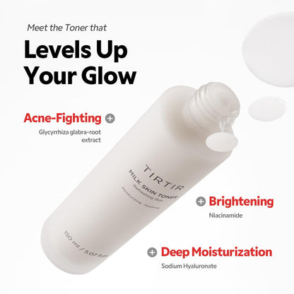 TIRTIR Milk Skin Rice Toner - Deep Moisturizing, Hydrating and Refreshing for face, Niacinamide, Ceramide, Rice Bran Extract