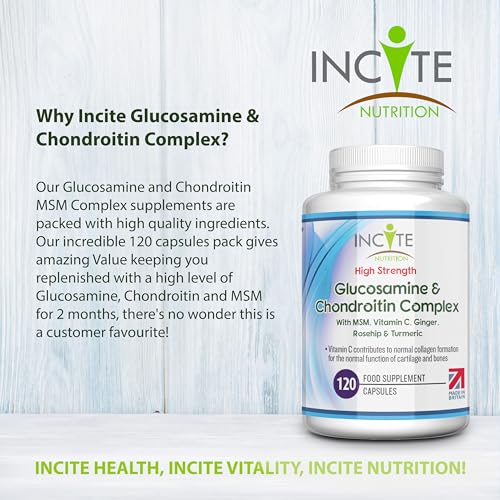 Glucosamine and Chondroitin High Strength Complex with MSM, Vitamin C, Ginge Incite NutritionBuy Supplements Australia
