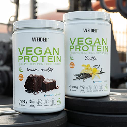 Weider Vegan Protein (750g) Vanilla Flavour. 23g Protein/dose, Pea Isolate (Pisane) & Rice Proteins WeiderBuy Supplements Australia