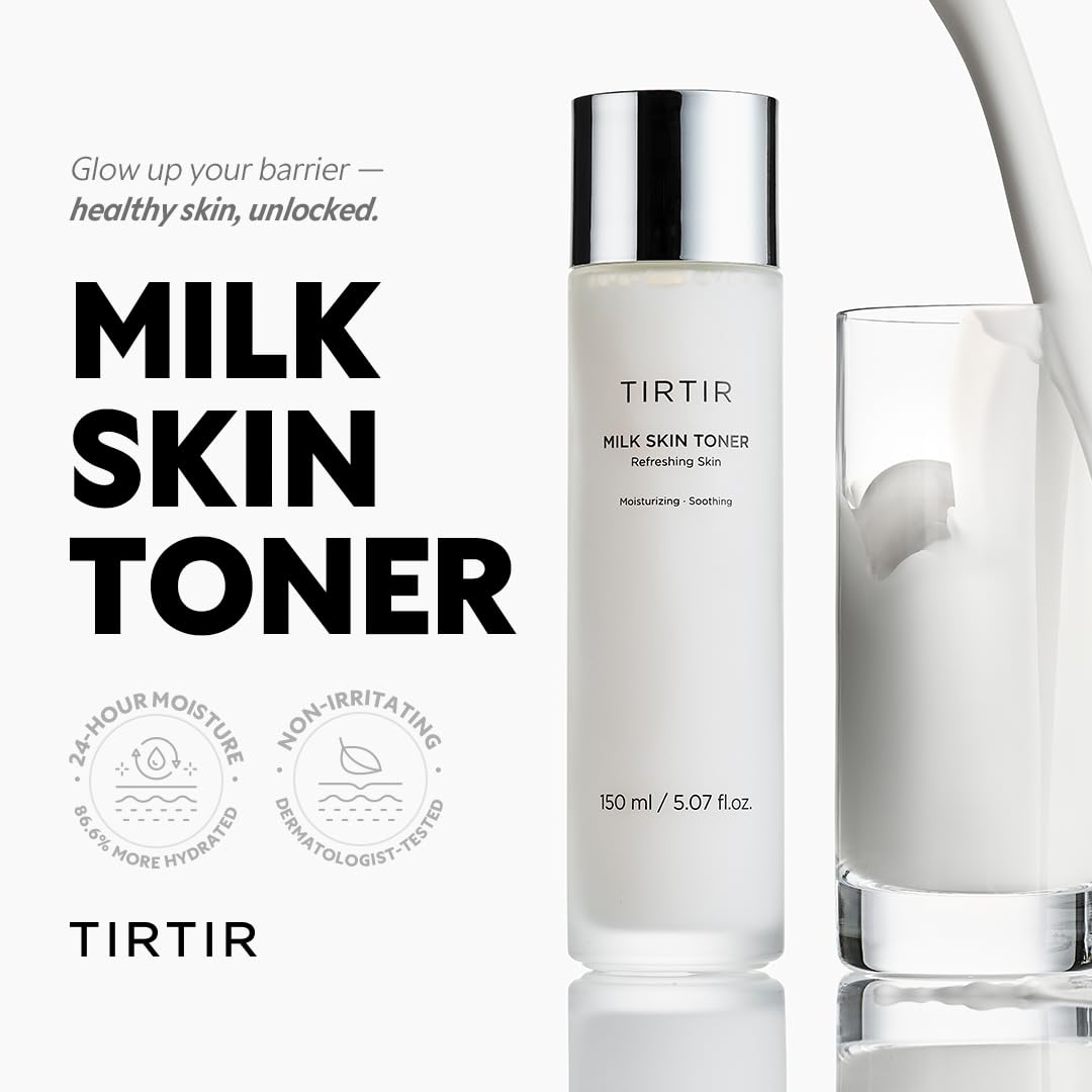 TIRTIR Milk Skin Rice Toner - Deep Moisturizing, Hydrating and Refreshing for face, Niacinamide, Ceramide, Rice Bran Extract