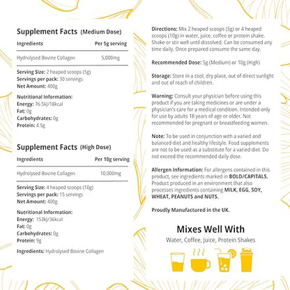 100% Pure Hydrolysed Collagen Peptides Powder - 400g Tub | Halal & Grass-Fed Bovine Collagen CLN LabsBuy Supplements Australia