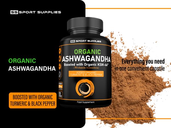 Organic Ashwagandha Capsules 1200mg Boosted with 100mg of Organic KSM-66 SS Sport SuppliesBuy Supplements Australia
