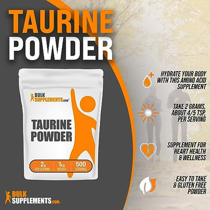 BULKSUPPLEMENTS.COM Taurine Powder - Taurine Supplement, Taurine 2000mg BULKSUPPLEMENTS.COMBuy Supplements Australia