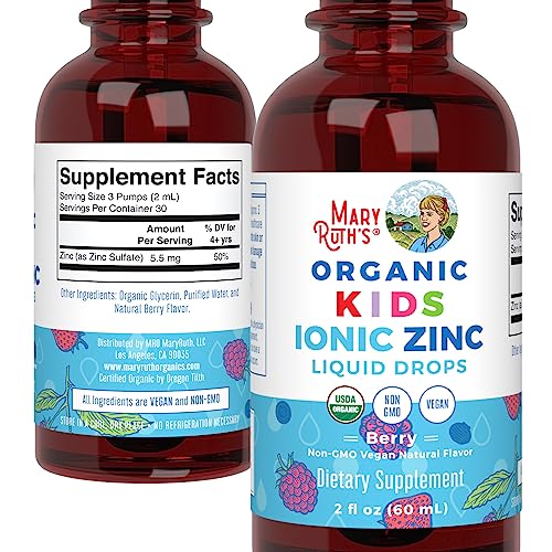 MaryRuth Organics Zinc Supplement for Immune Support, Immune Support Supplement for Kids, Ages 4-13, Zinc Sulfate, Vegan, USDA Organic, Glycerin Based, 2 Fl Oz MARYRUTH'SBuy Supplements Australia