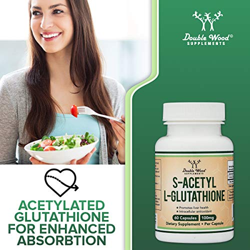 S-Acetyl L-Glutathione Capsules - 100mg, Manufactured and Tested in The USA, 60 Count Double Wood SupplementsBuy Supplements Australia