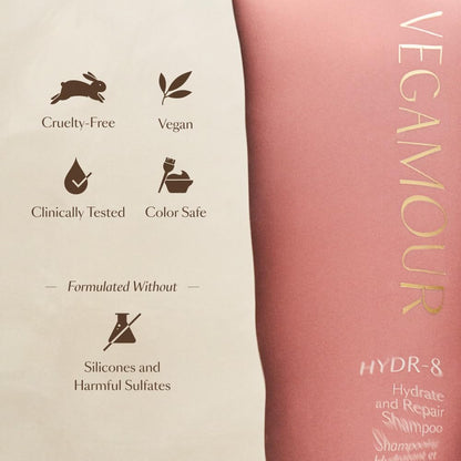 VEGAMOUR HYDR-8 Hydrate and Repair Shampoo | Cleanses and Hydrates Dry, Damaged Hair with Amino Acids and Karmatin™| Clean, Vegan, Cruelty-Free, Clinically Proven and Color Safe (8 Fl Oz) VEGAMOURBuy Supplements Australia