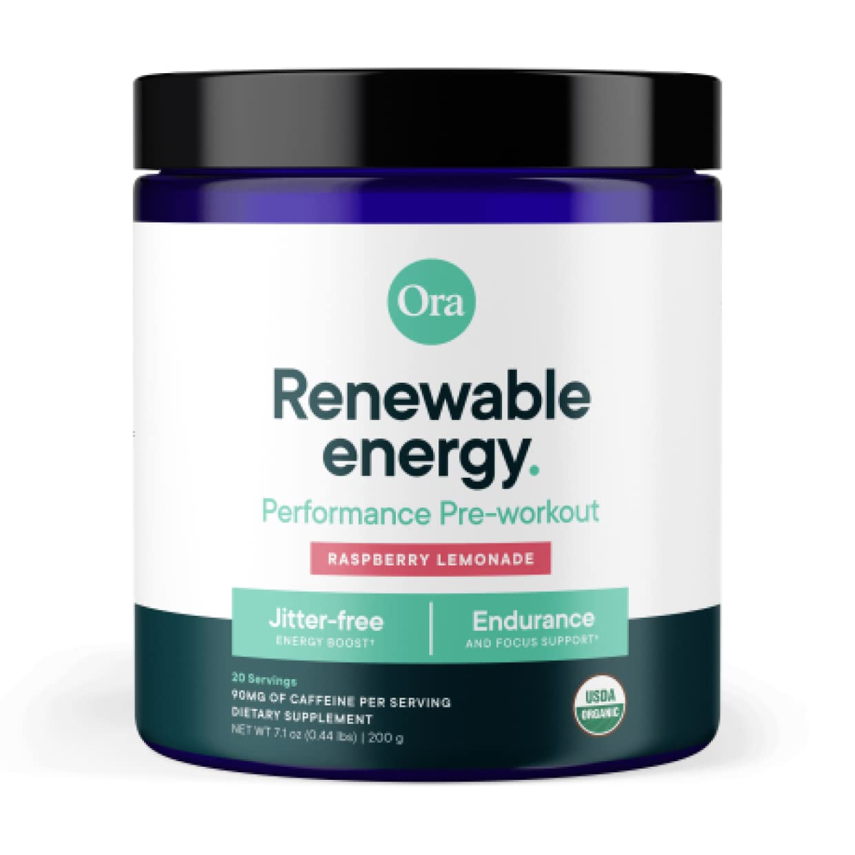 Ora Organic Natural Pre Workout Powder - Raspberry Lemonade Flavor- Provides Jitter Free Energy, Focus, Hydration, & Endurance - Vegan, Certified Organic, Soy, Dairy, & Gluten Free, 20 Servings Ora OrganicBuy Supplements Australia