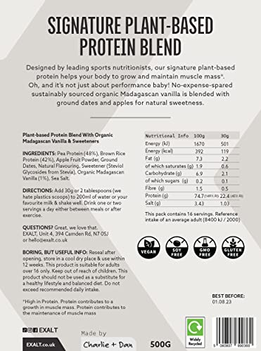 EXALT Vegan Protein Powder - 100% Plant-Based – Gluten Free - Keto Friendly EXALTBuy Supplements Australia