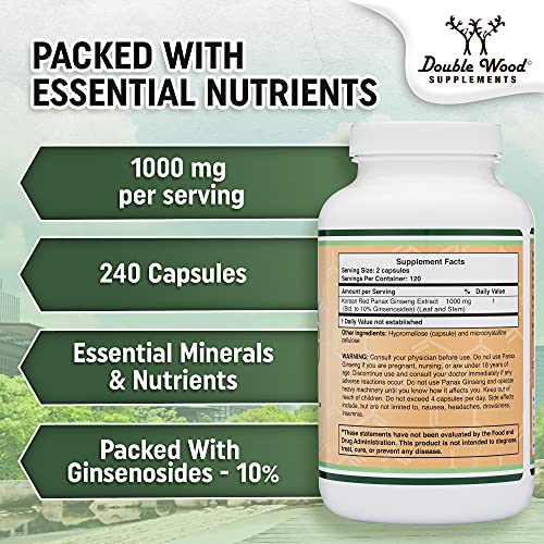 Ginseng Capsules (Korean Red Ginseng Extract, Panax Ginseng 10% Ginsenosides) Double Wood SupplementsBuy Supplements Australia