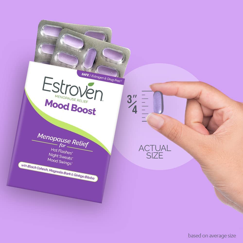 Estroven Mood Boost for Menopause Relief, Helps Reduce Hot Flashes & Night Sweats, Helps Manage Mood Swings, 30 Count EstrovenBuy Supplements Australia