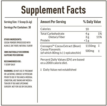 CocoaVia Cardio Health Cocoa Powder, 60 Servings, 500mg Cocoa Flavanols CocoaViaBuy Supplements Australia