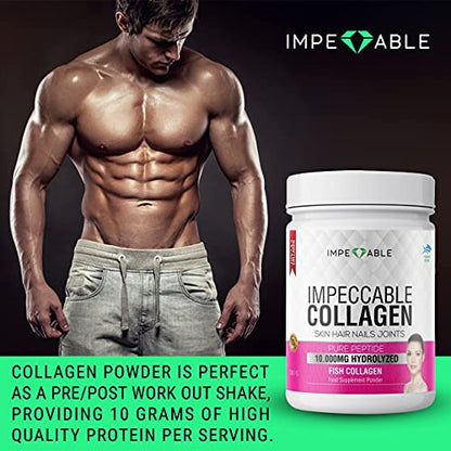 IMPECCABLE Collagen Premium 10.000 mg Pure peptide hydrolyzed Marine Collagen Powder ImpeccableBuy Supplements Australia