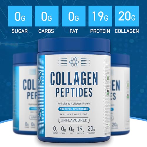 Applied Nutrition Collagen Peptides Powder - Hydrolysed Bovine Collagen Protein, Halal, Healthy Skin, Hair, Nails (Unflavoured) (300g - 15 Servings) Applied NutritionBuy Supplements Australia