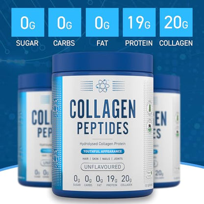 Applied Nutrition Collagen Peptides Powder - Hydrolysed Bovine Collagen Protein, Halal, Healthy Skin, Hair, Nails (Unflavoured) (300g - 15 Servings) Applied NutritionBuy Supplements Australia