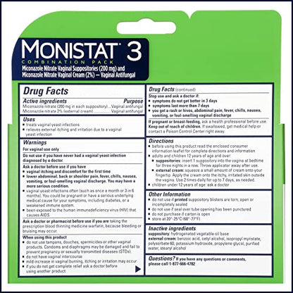 Monistat 3 Day Yeast Infection Treatment for Women, 3 Miconazole Suppository Inserts & External MonistatBuy Supplements Australia
