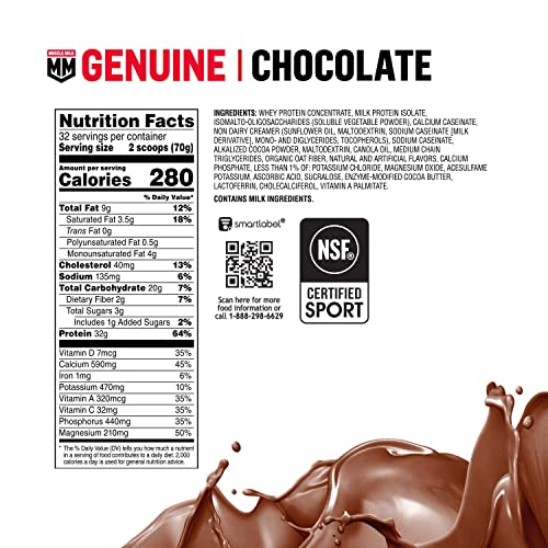 Muscle Milk Genuine Protein Powder, Chocolate, 4.94 Pound, 32 Servings, 32g Protein Muscle MilkBuy Supplements Australia