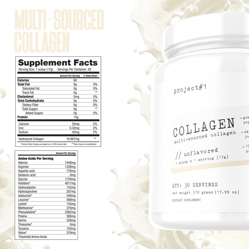 Project #1 Nutrition Multi-Sourced Collagen Powder | Grass-Fed Peptides for Skin, Hair Project #1Buy Supplements Australia