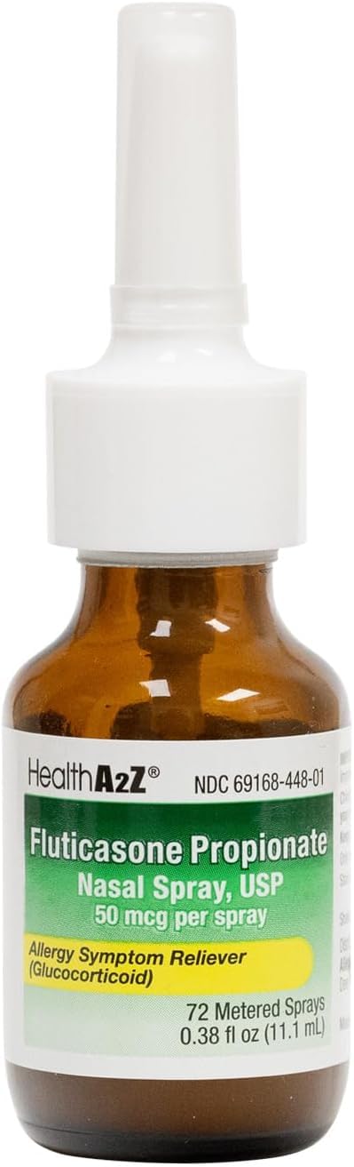 HealthA2Z® Allergy Relief, Fluticasone Propionate 50mcg, Nasal Spray, 24-Hour Allergy Relief, Nasal Decongestant, Dye Free, 72 Sprays (0.38 fl oz) HealthA2Z buy supplements Au