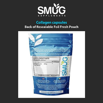 SMUG Supplements Collagen Capsules - 60 High Strength 400mg Pills - Promotes Healthy Skin SMUG SupplementsBuy Supplements Australia