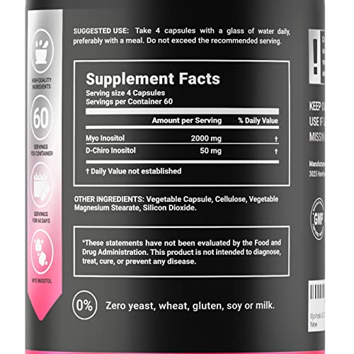 Myo-Inositol & D-Chiro Inositol by B Life - 240 Capsules | Made in USA | 40:1 Ratio B Life CompanyBuy Supplements Australia