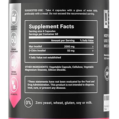 Myo-Inositol & D-Chiro Inositol by B Life - 240 Capsules | Made in USA | 40:1 Ratio B Life CompanyBuy Supplements Australia