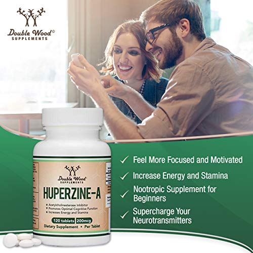 Huperzine A 200mcg (Third Party Tested) Manufactured in The USA, 120 Tablets, Brain Double Wood SupplementsBuy Supplements Australia