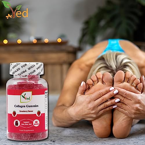 Ved Collagen Gummies; Chew Gummies Strawberry Flavour, Raw Unfiltered Collagen Gummies VedBuy Supplements Australia