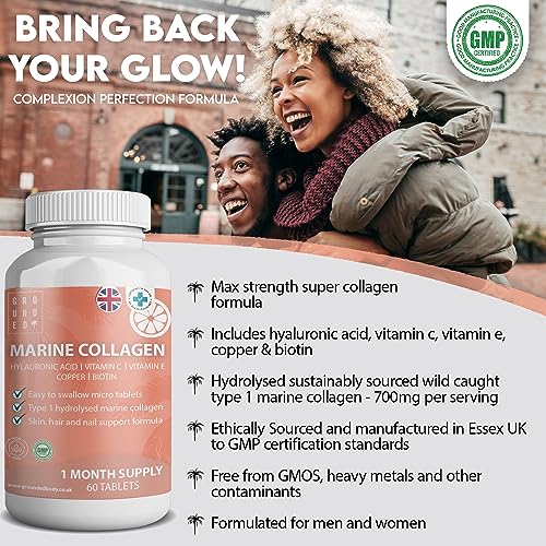 Hydrolysed Marine Collagen 700mg with Hyaluronic Acid, Vitamin C, Vitamin E, Copper & Biotin G R O U N D E D COFFEE SCRUBBuy Supplements Australia