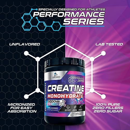Micronized Creatine Monohydrate Powder - 100% Pure Unflavored Creatine Powder Nature's NutritionBuy Supplements Australia