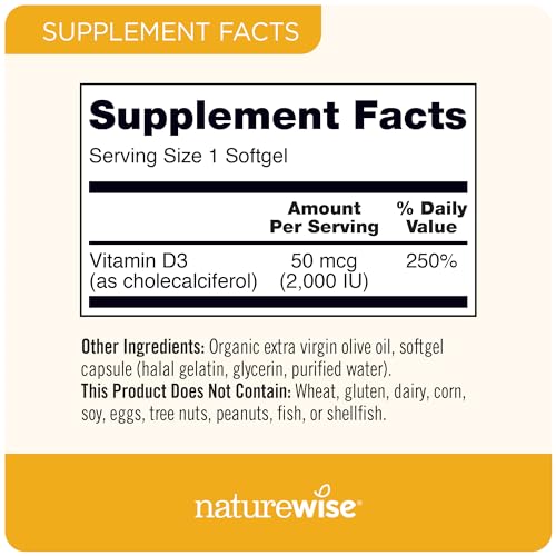 NatureWise Vitamin D3 2000iu (50 mcg) Healthy Muscle Function, and Immune Support NatureWiseBuy Supplements Australia