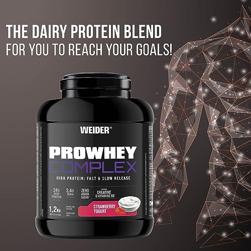 Weider ProWhey Complex (1,2kg) Strawberry-Yogurt Flavour. Formula Based on Whey Protein WeiderBuy Supplements Australia