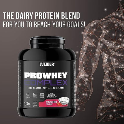 Weider ProWhey Complex (1,2kg) Strawberry-Yogurt Flavour. Formula Based on Whey Protein WeiderBuy Supplements Australia