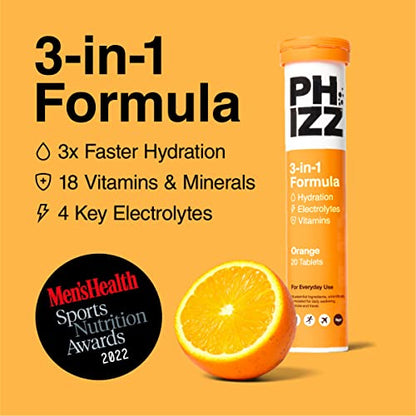 Phizz Electrolytes, Multivitamin & Hydration Tablets - 20 Effervescent Rehydration Electroly PhizzBuy Supplements Australia